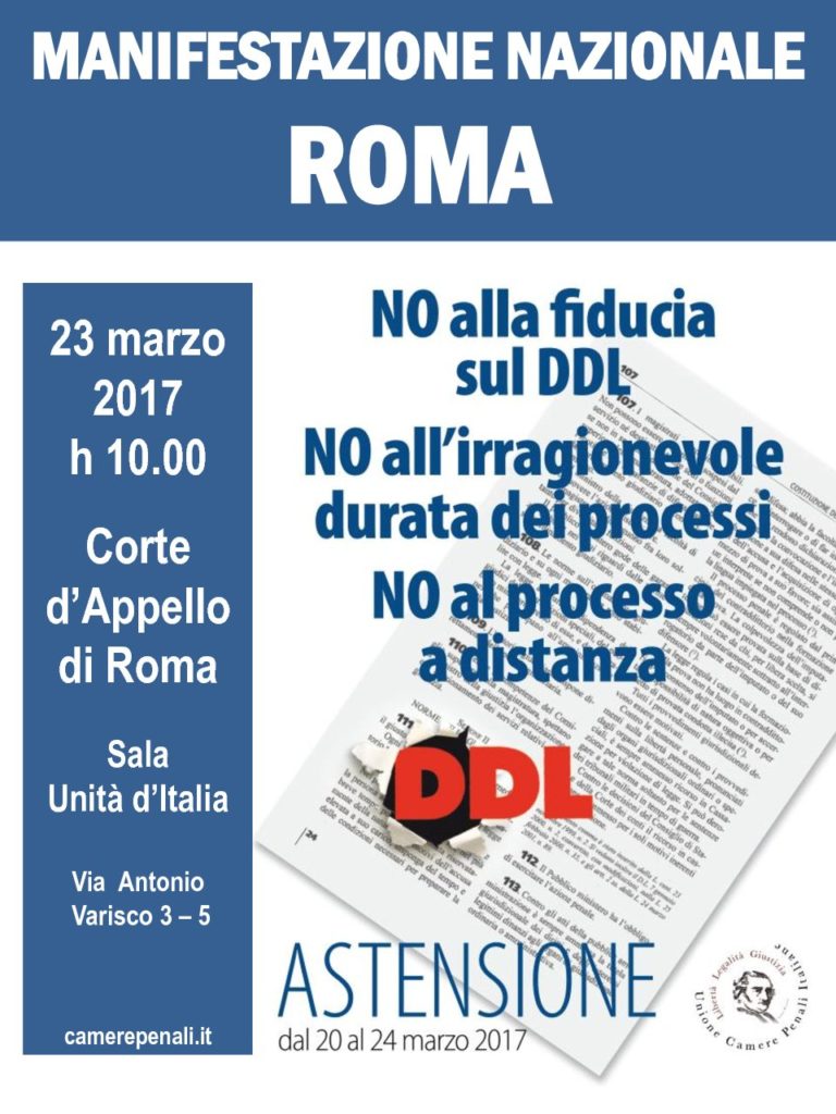 Manifestazione a Roma il 23 marzo