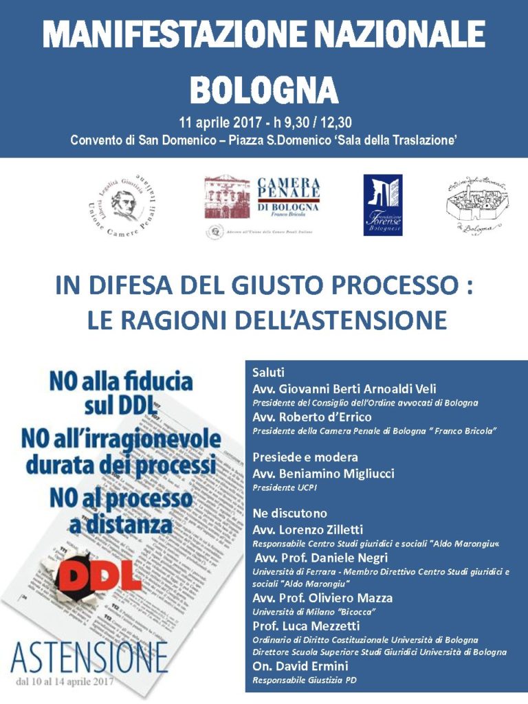 Astensione 10-14 aprile. Manifestazione a Bologna l’11 aprile per spiegarne le ragioni.